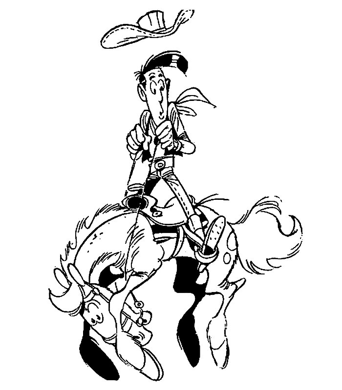Lucky Luke chevauchant Jolly Jumper dans le Far West Lucky Luke chevauchant Jolly Jumper dans le Far West