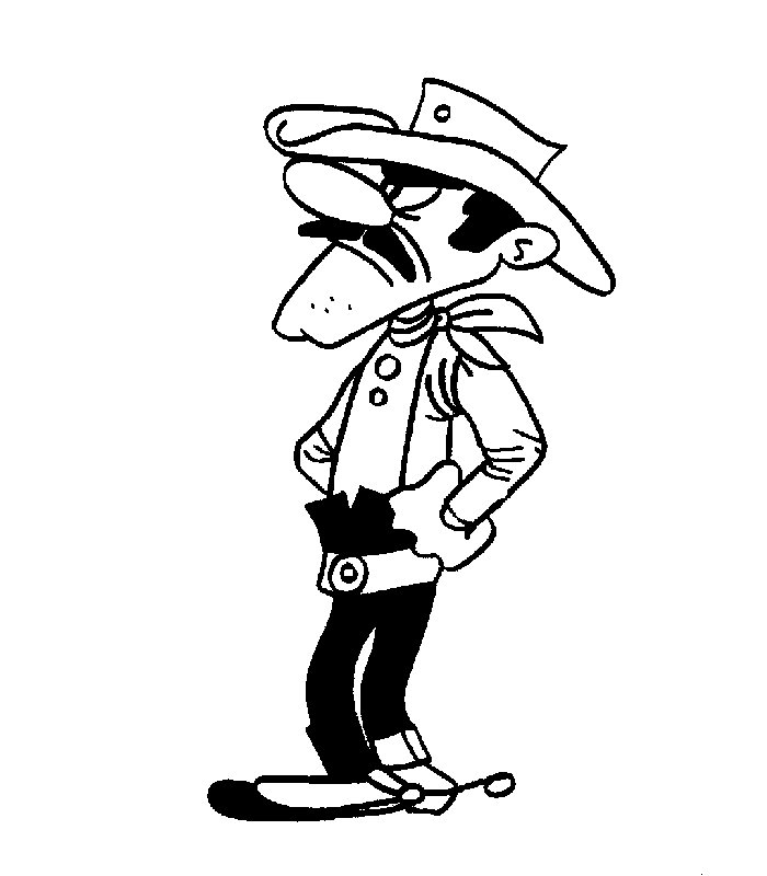 Lucky Luke et Jolly Jumper en plein galop dans le Far West