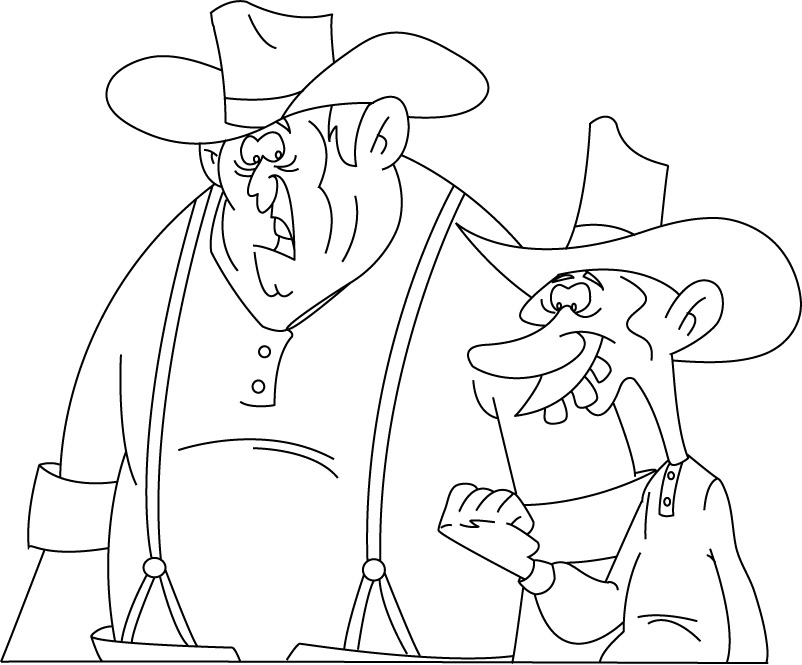 Lucky Luke sur son cheval Jolly Jumper dans le Far West