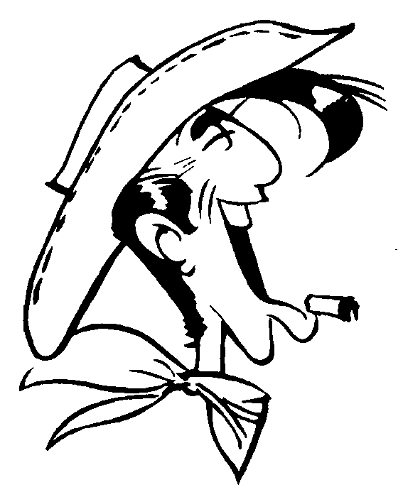 Lucky Luke et son cheval Jolly Jumper dans le Far West