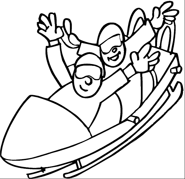 Un enfant dévalant une pente en luge dans un paysage hivernal