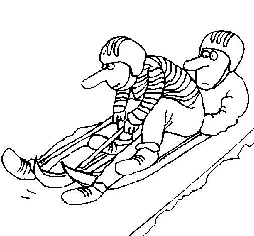 Un enfant s'amusant sur une luge dans un paysage enneigé