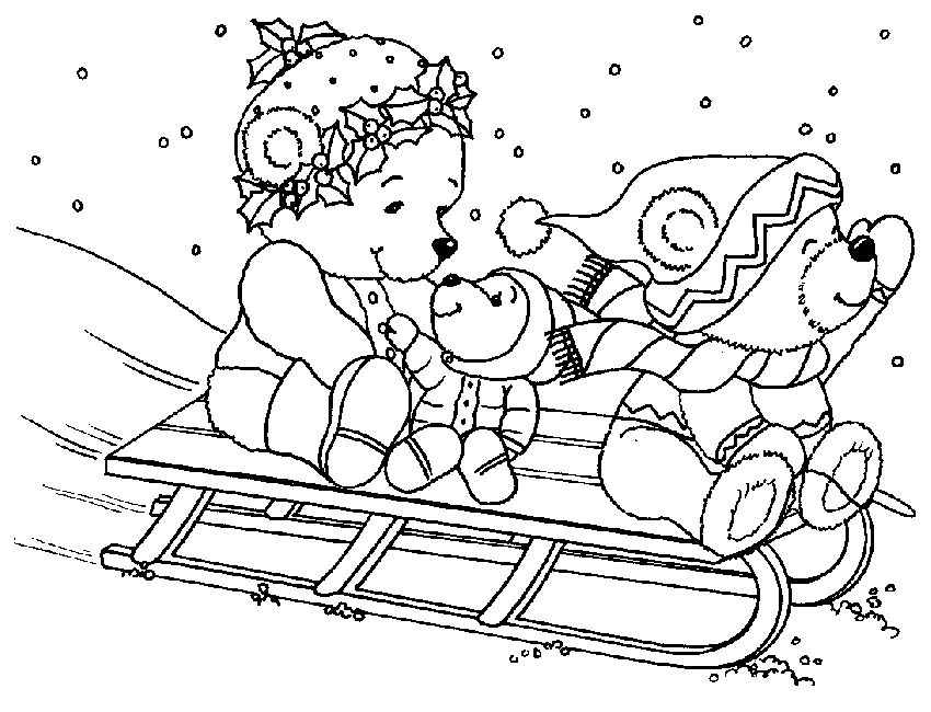Une luge glissant sur la neige dans un paysage hivernal