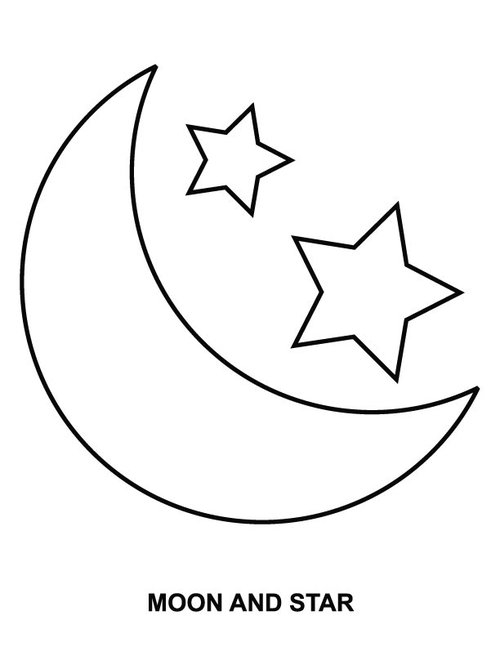 Coloriage d'une lune souriante entourée d'étoiles