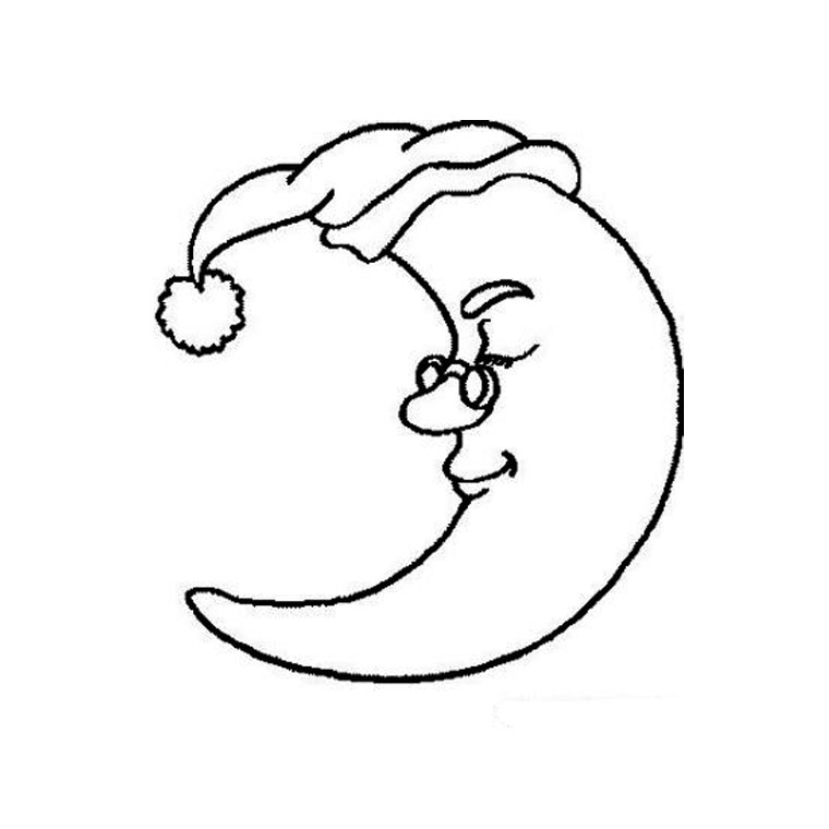 Coloriage d'une lune paisible illuminant un paysage nocturne