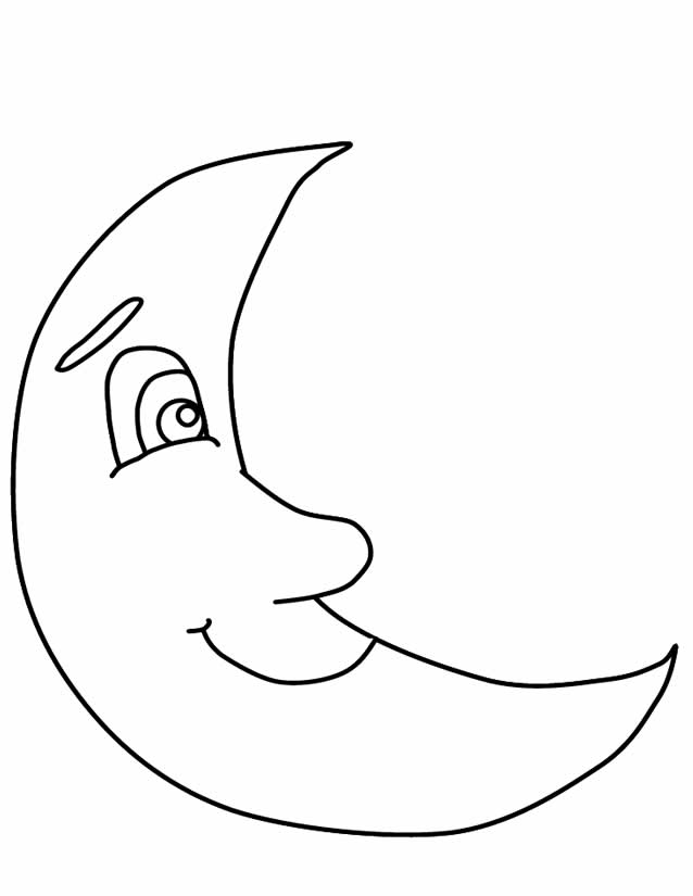 Un joli coloriage de la lune illuminant un ciel étoilé