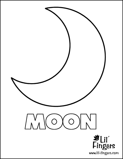 Coloriage d'une lune souriante entourée d'étoiles