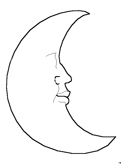 Un joli coloriage de lune avec un nuage et des étoiles
