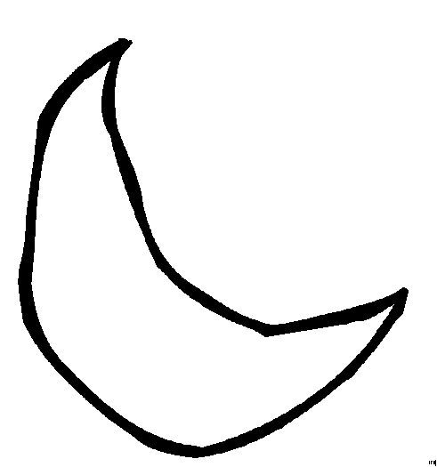 Coloriage d'une lune souriante entourée d'étoiles