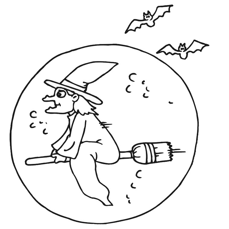 Coloriage d'une lune souriante entourée d'étoiles