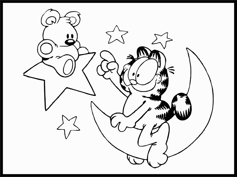 Un coloriage de lune solitaire dans un ciel étoilé