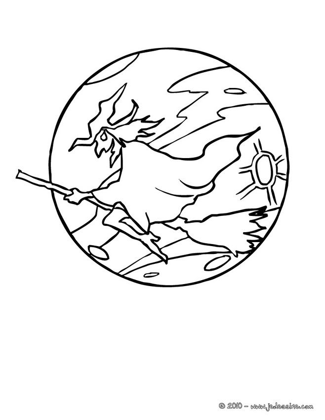 Coloriage d'une lune souriante entourée d'étoiles et de nuages