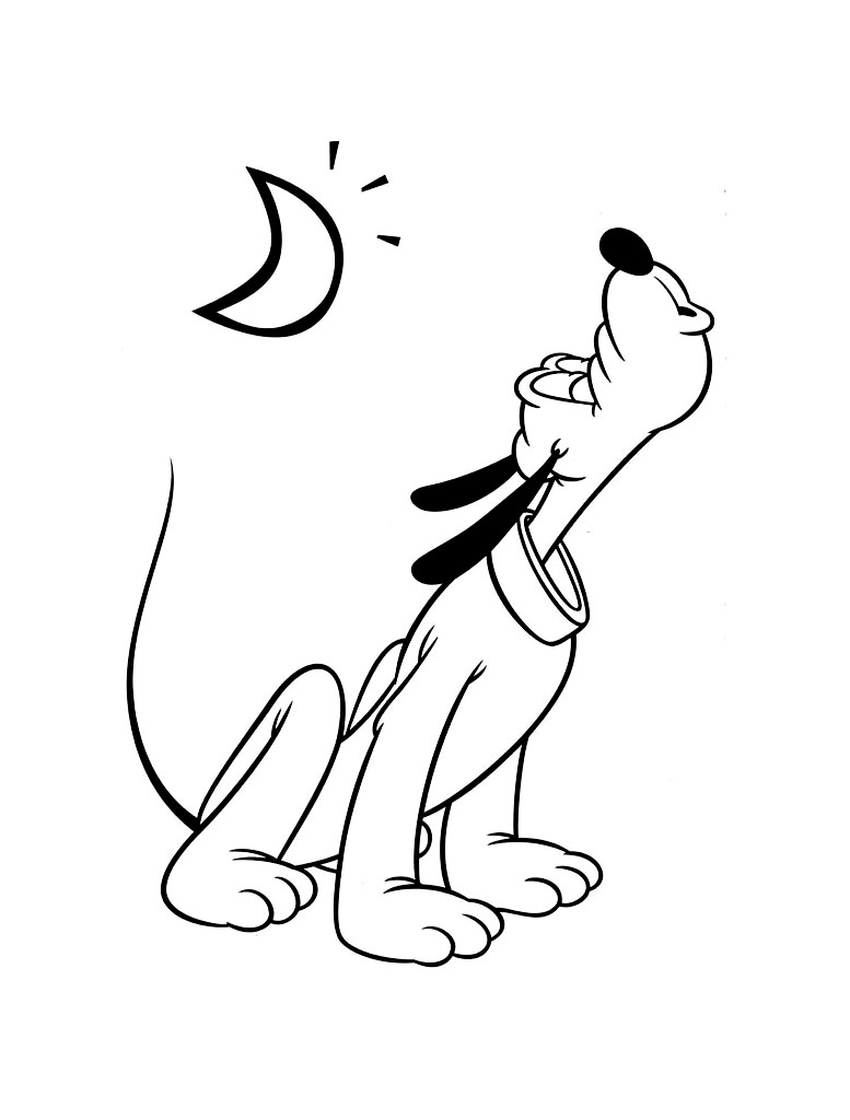 Coloriage d'une lune souriante entourée d'étoiles et de nuages