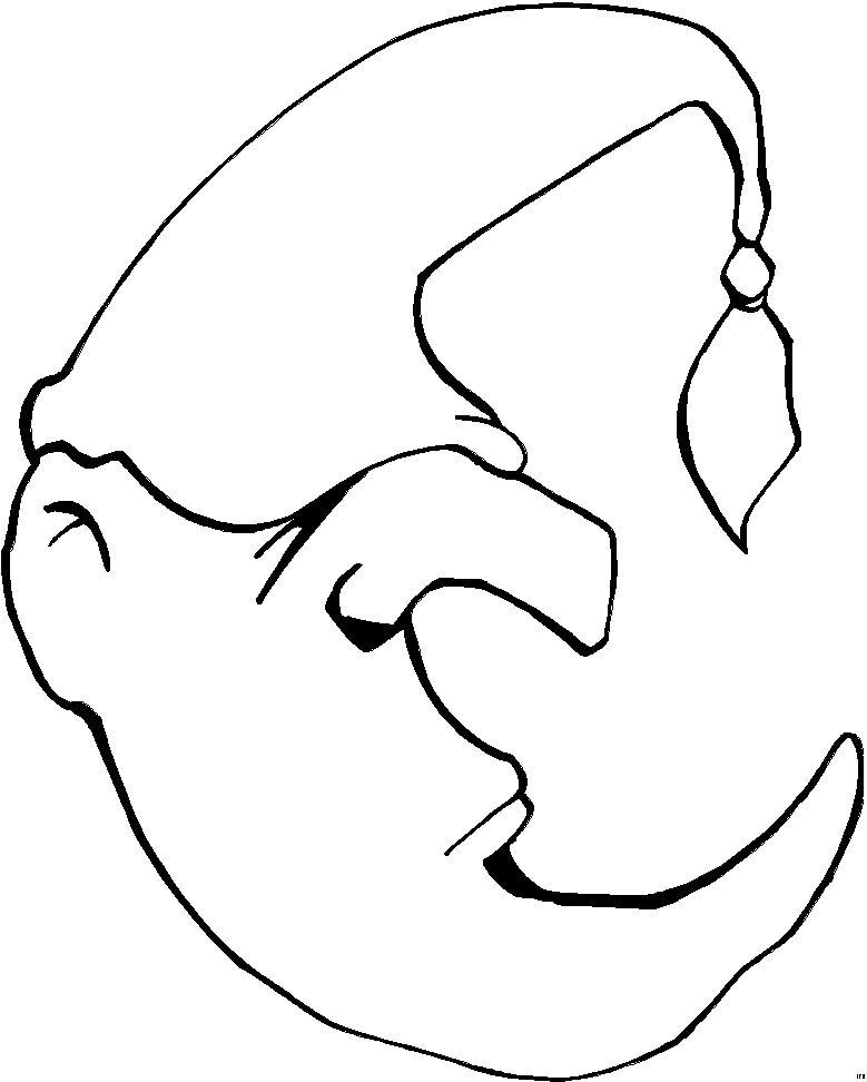 Coloriage d'une lune souriante entourée d'étoiles