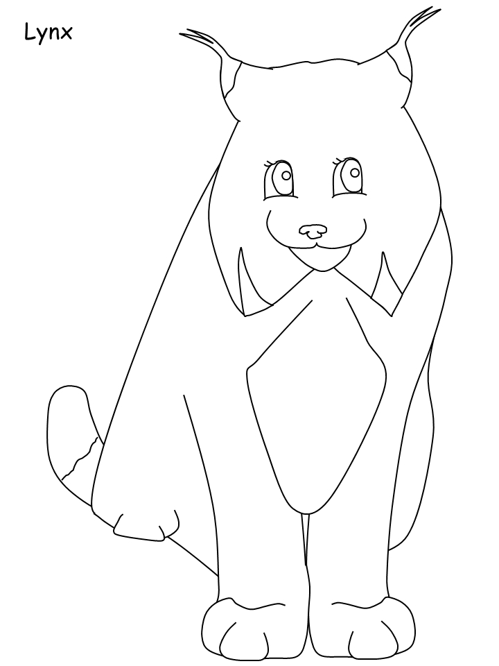 Coloriage d'un lynx se reposant dans la forêt