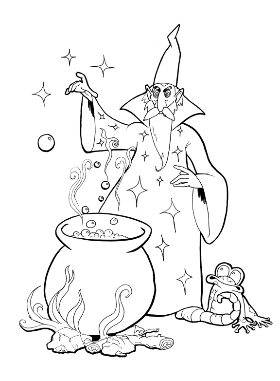 Un magicien en pleine préparation dans son atelier