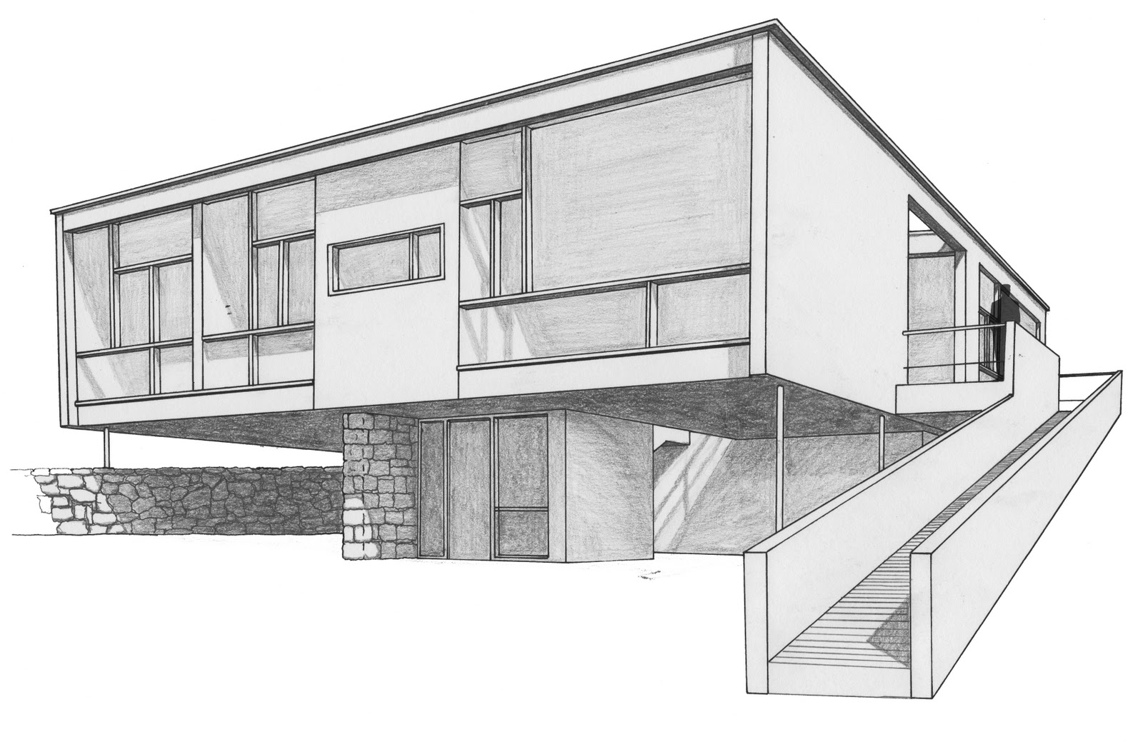 Coloriage d'une maison dans un paysage naturel avec arbres et nuages