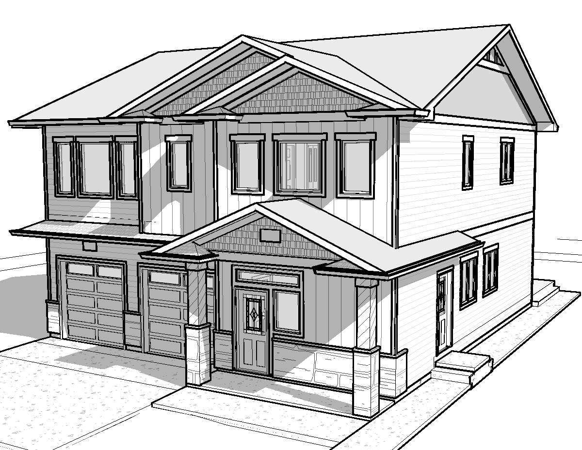 Coloriage d'une maison avec un jardin et un arbre