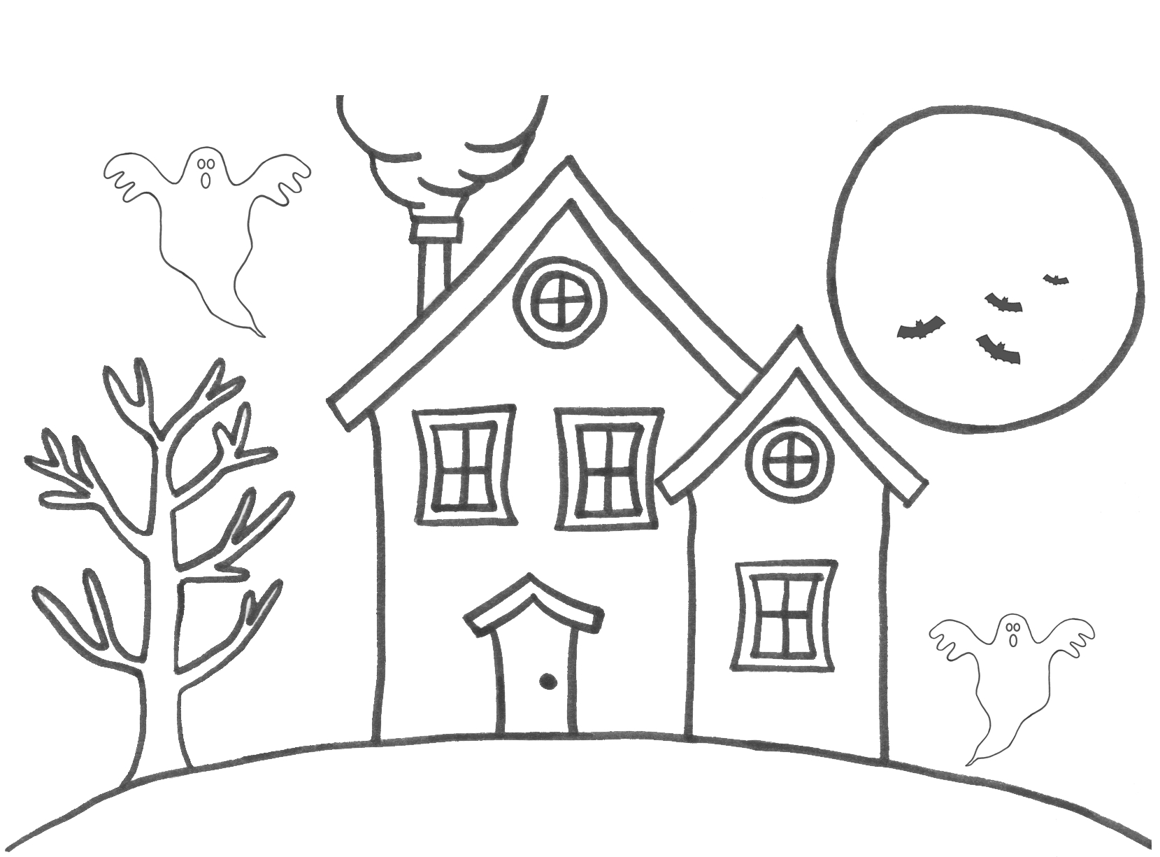 Coloriage d'une maison traditionnelle avec jardin fleuri