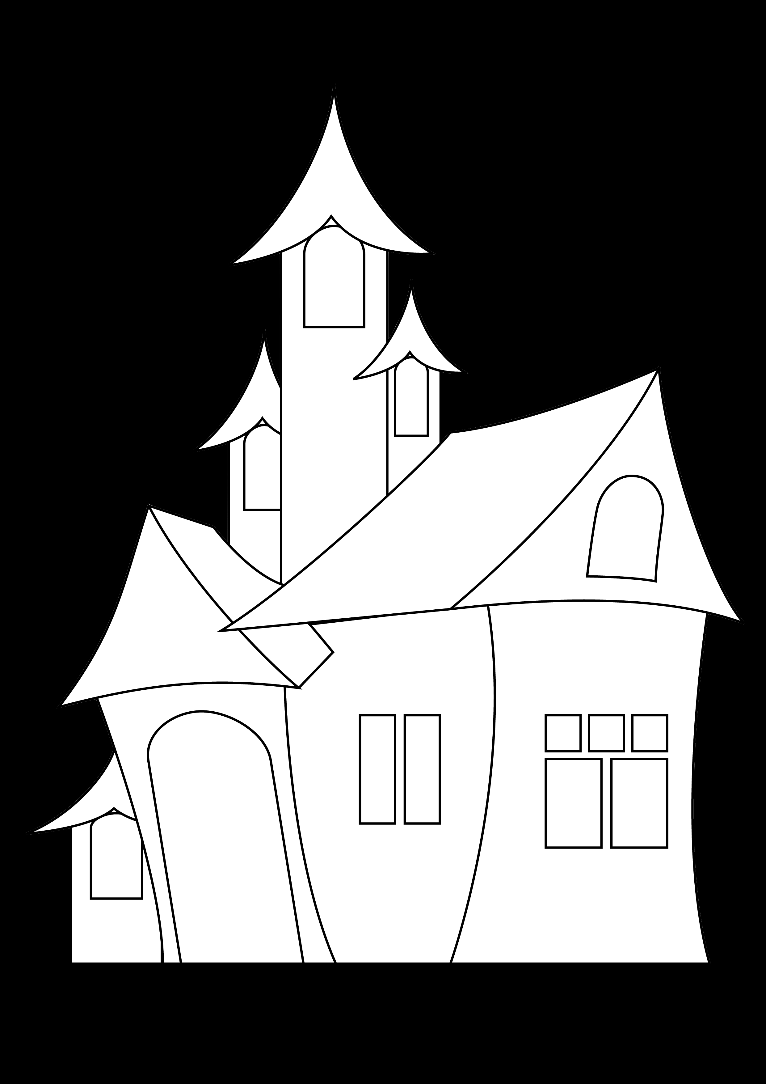 Coloriage d'une maison entourée d'arbres et d'un jardin