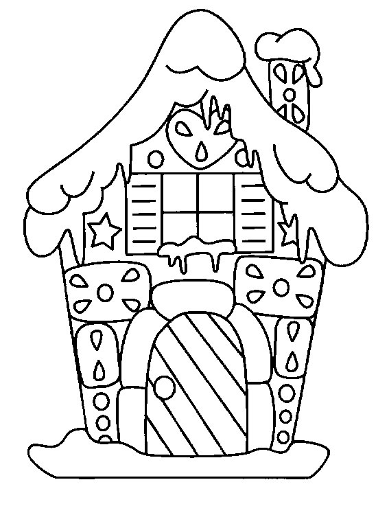 Coloriage d'une maison traditionnelle entourée de nature