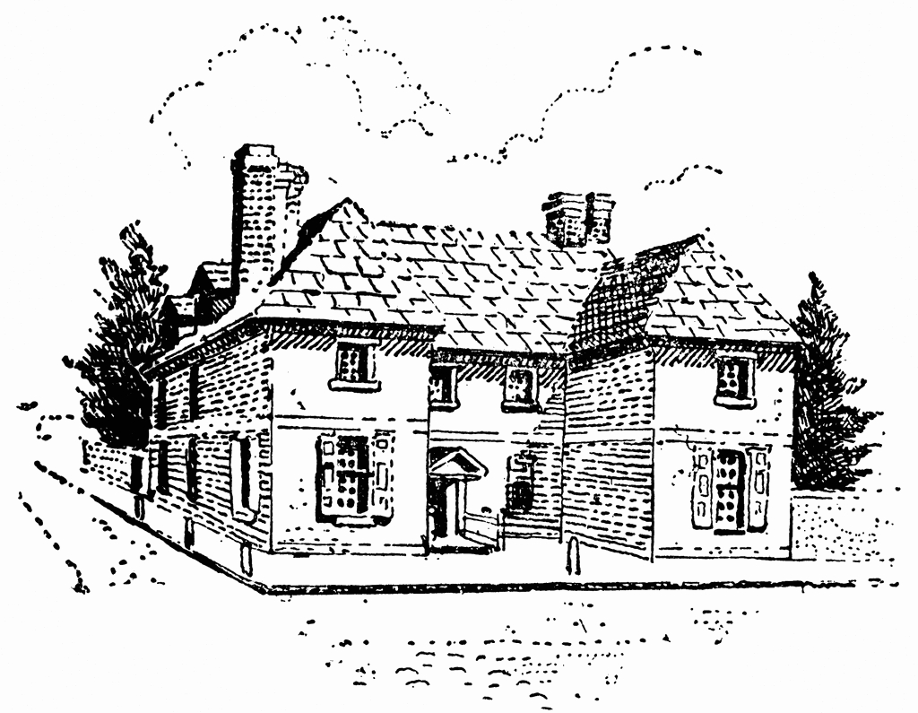 Coloriage d'une maison avec un jardin et un ciel en arrière-plan