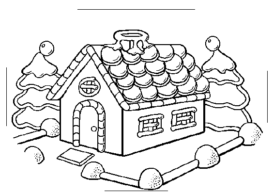 Maison à colorier avec jardin et nuages