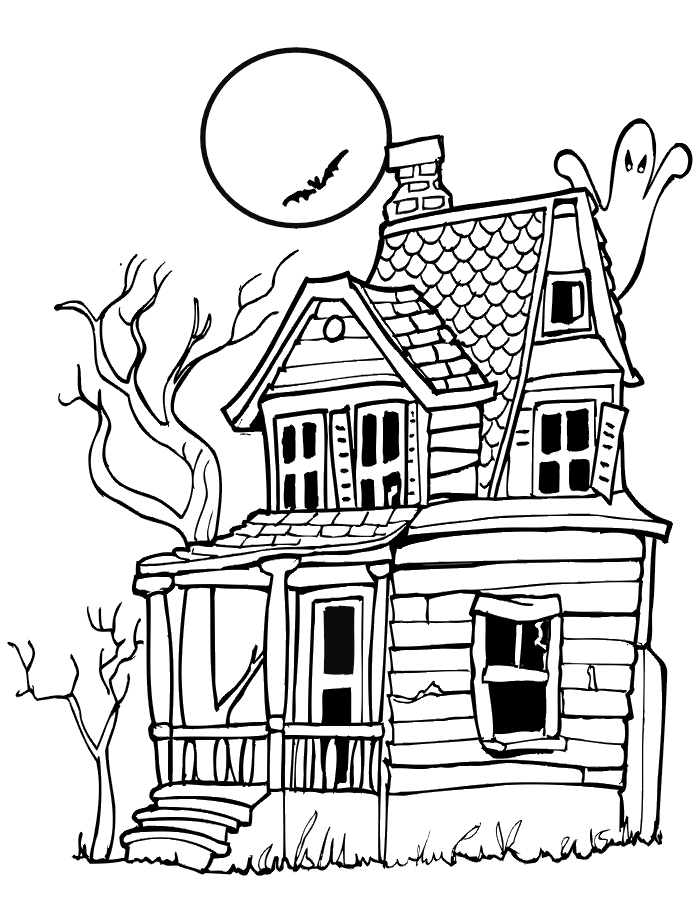 Coloriage d'une maison entourée d'un jardin fleuri