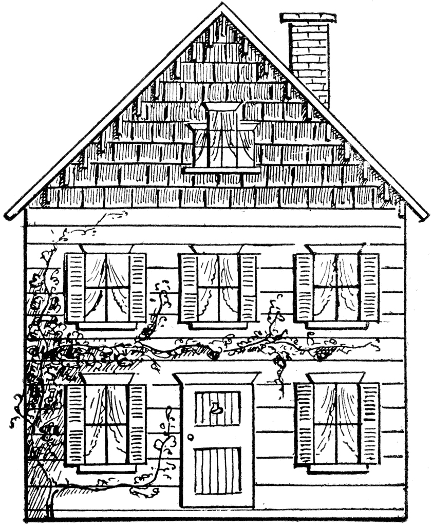 Coloriage d'une maison accueillante dans un environnement paisible