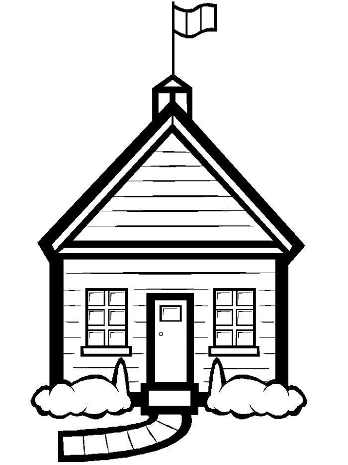 Coloriage d'une maison entourée de verdure et d'éléments naturels