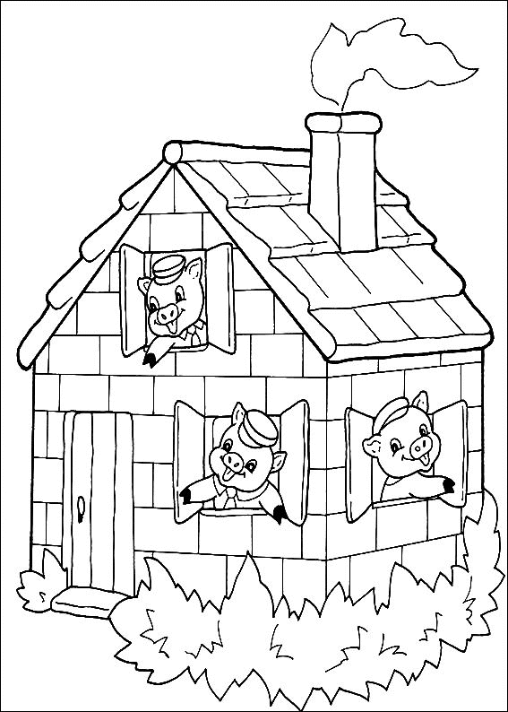 Coloriage d'une maison avec un jardin et un ciel ensoleillé