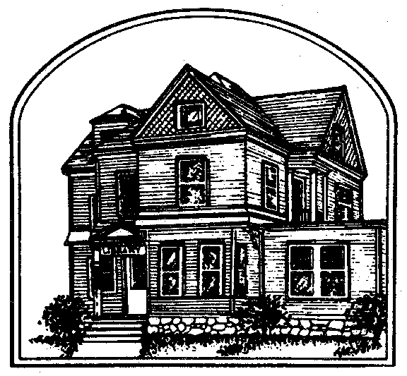 Coloriage d'une maison entourée d'arbres et de fleurs