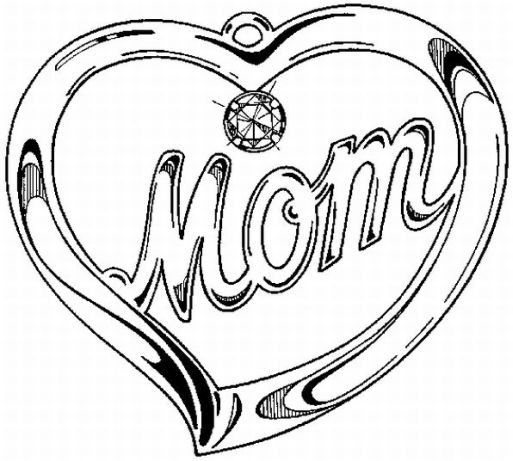Coloriage d'une maman entourée de fleurs et de cœurs Coloriage d'une maman entourée de fleurs et de cœurs