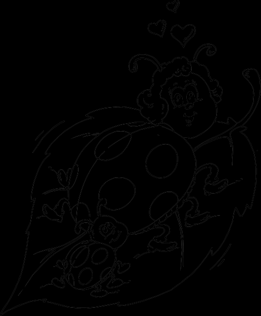 Coloriage d'une maman tendrement entourée de ses enfants dans un cadre naturel