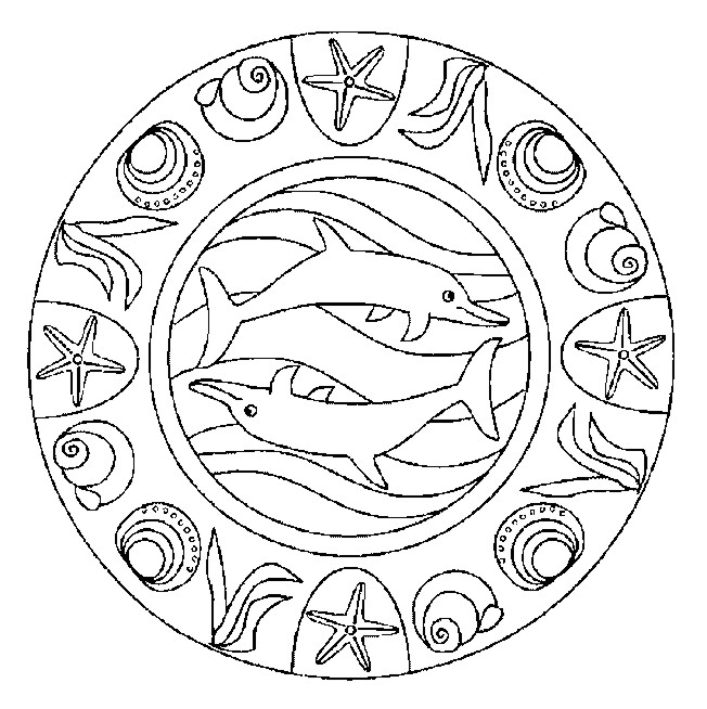 Coloriage de mandalas avec des animaux stylisés en harmonie