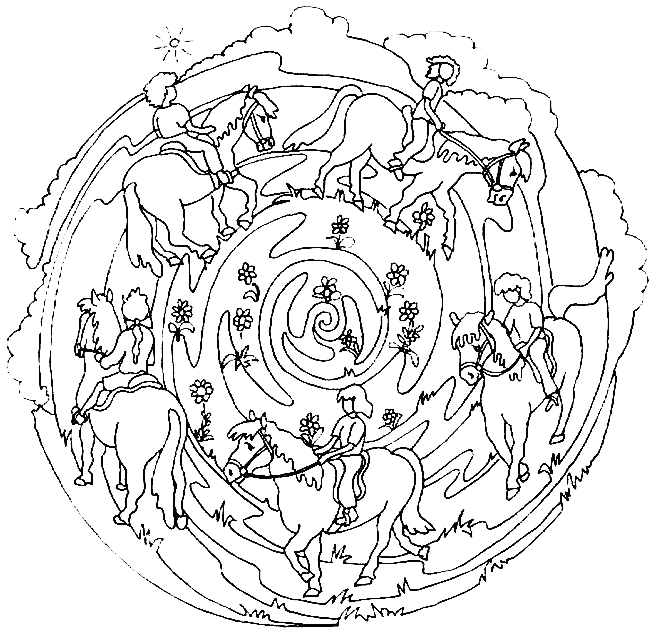 Coloriage de mandalas d'animaux avec motifs géométriques