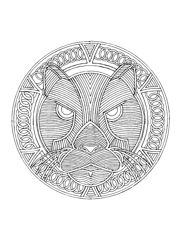 Coloriage de mandalas animaliers avec motifs floraux Coloriage de mandalas animaliers avec motifs floraux