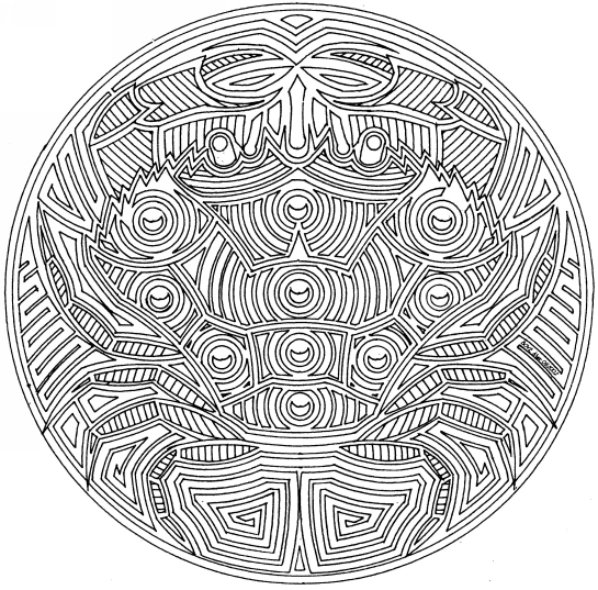 Coloriage de mandalas animaliers avec motifs entrelacés