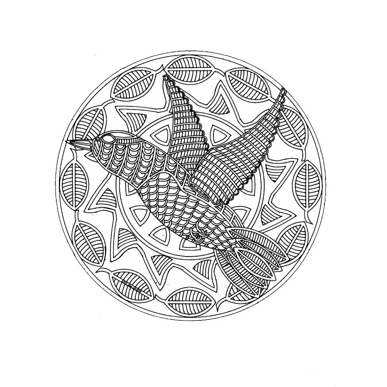 Coloriage d'un mandala animalier riche en détails