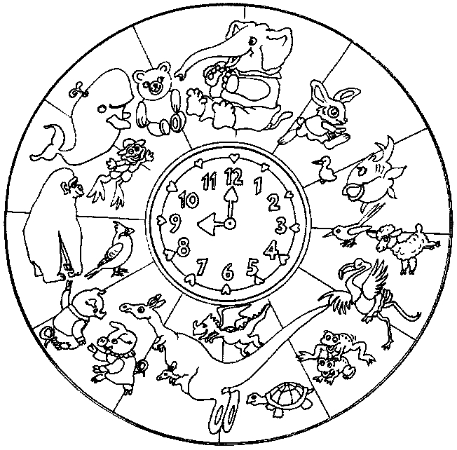 Coloriage de mandalas représentant des animaux en harmonie