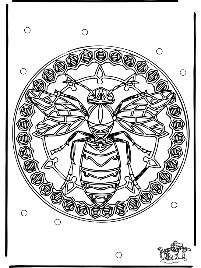 Coloriage d'un mandala animalier riche en détails