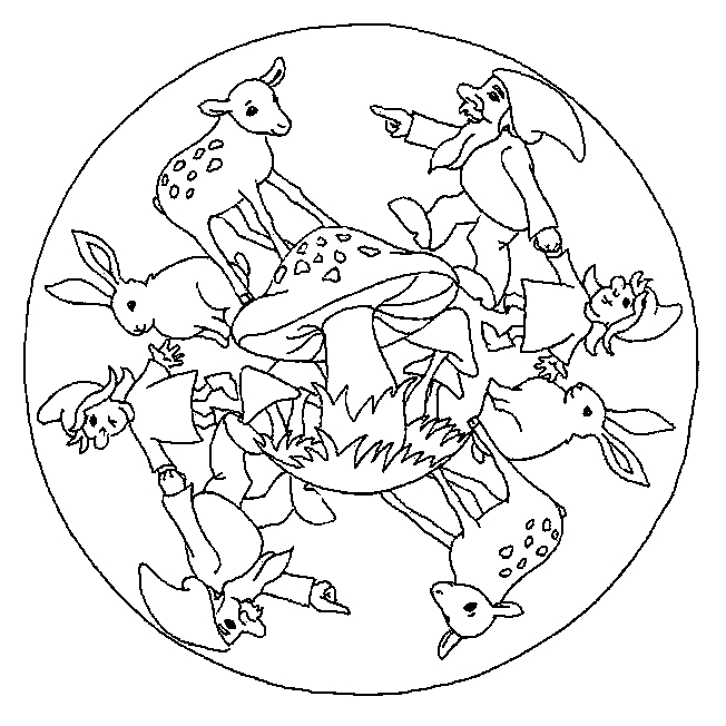 Mandalas animaux à colorier avec motifs variés