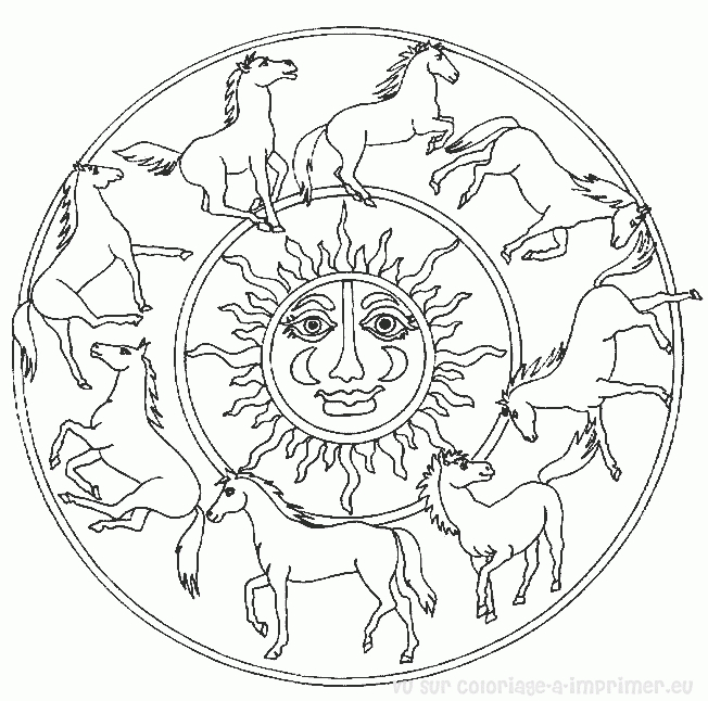Coloriage de mandalas animaux avec motifs variés