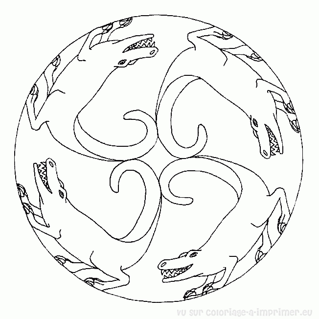 Coloriage d'un mandala animalier riche en motifs Coloriage d'un mandala animalier riche en motifs