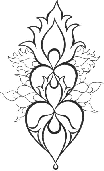 Coloriage de mandalas en forme de cœur avec motifs géométriques
