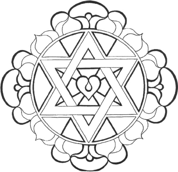 Coloriage de mandalas en forme de cœur original à motifs variés