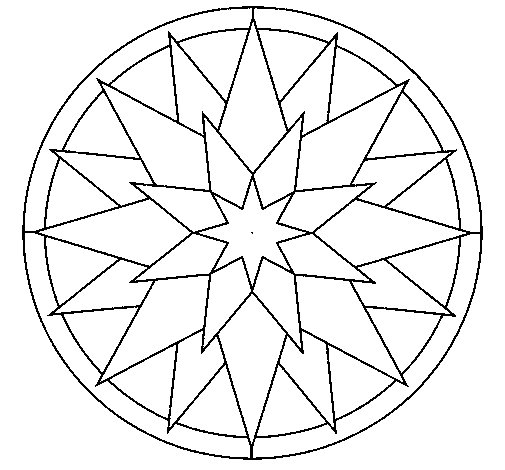 Coloriage de mandalas étoilés à motifs géométriques