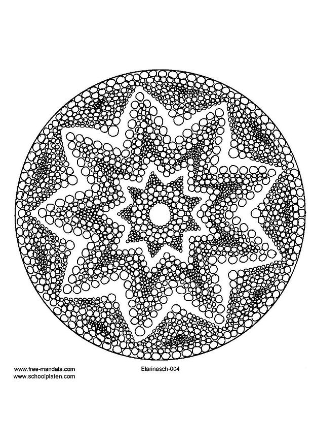 Coloriage de mandalas étoilés avec motifs variés