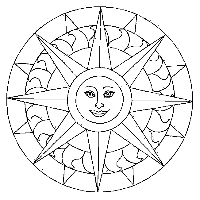 Coloriage de mandalas étoilés avec motifs géométriques