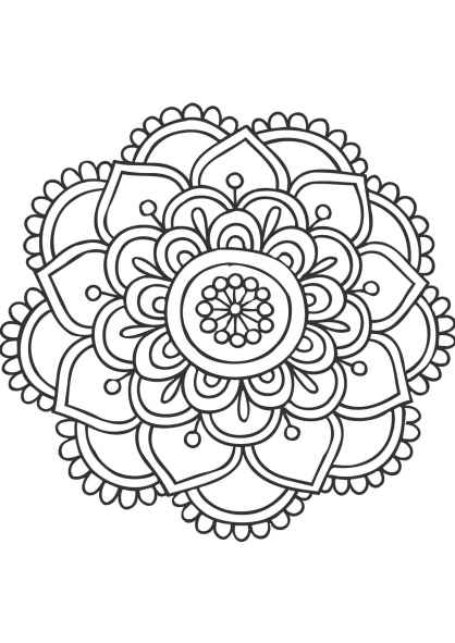 Coloriage de mandalas de fleurs à motifs variés Coloriage de mandalas de fleurs à motifs variés